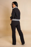 Jersey Look Pant Set - Black